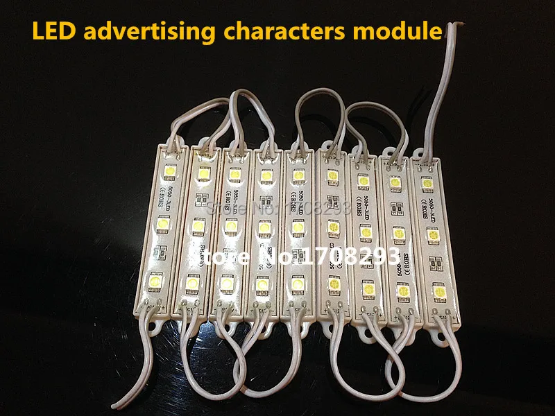 

1000 шт. Светодиодный модуль SMD 5050 Водонепроницаемые светодиодные модули SMD5050 3 светодиодных модуля для вывесок букв светодиодный рекламный м...