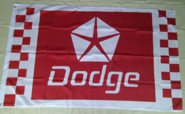 dodge flag 3ft x 5ft 90x150cm Red