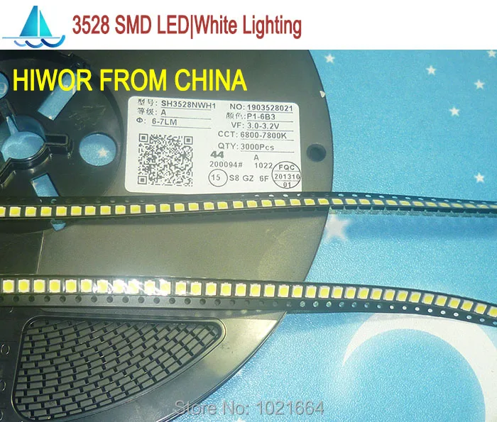 (100 шт./лот)(LED | SMD) 3528 SMD LED белый излучающий цвет светоизлучающий диод 1210