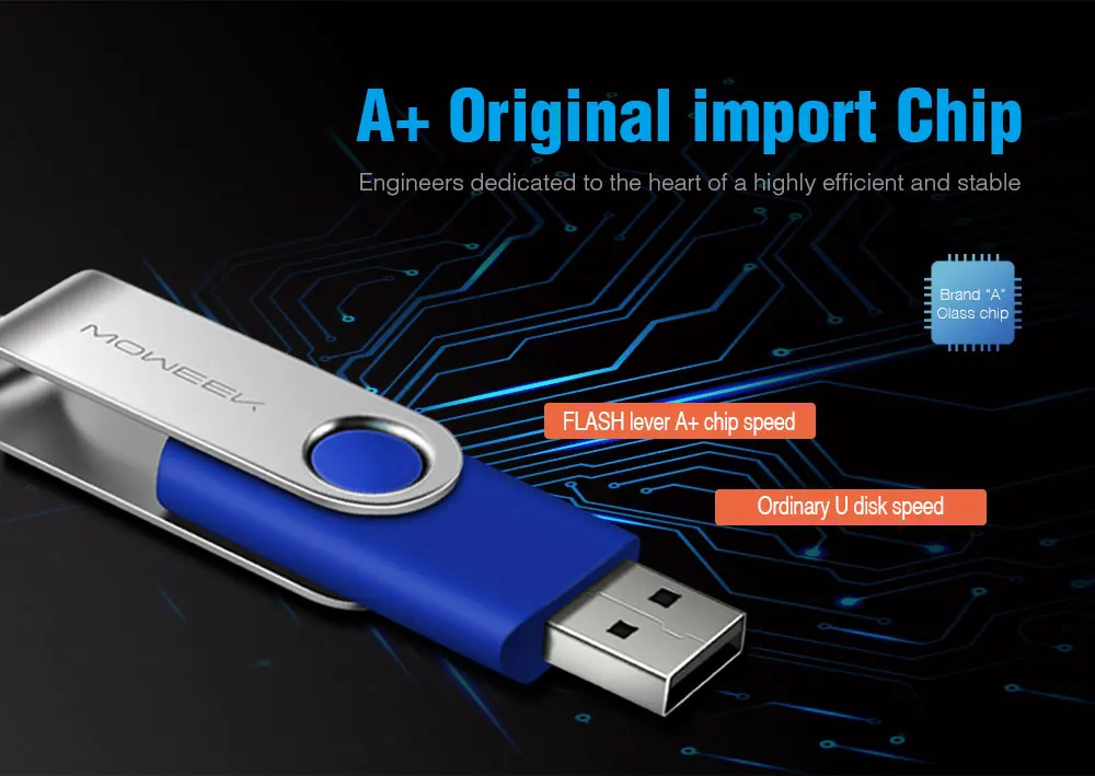 Moweek поворотный USB флеш-накопитель металлический cle USB флеш-накопитель 64 ГБ флеш-накопитель 4 ГБ 8 ГБ 16 ГБ 32 ГБ USB 2,0 Флешка 128 ГБ U диск в подарок