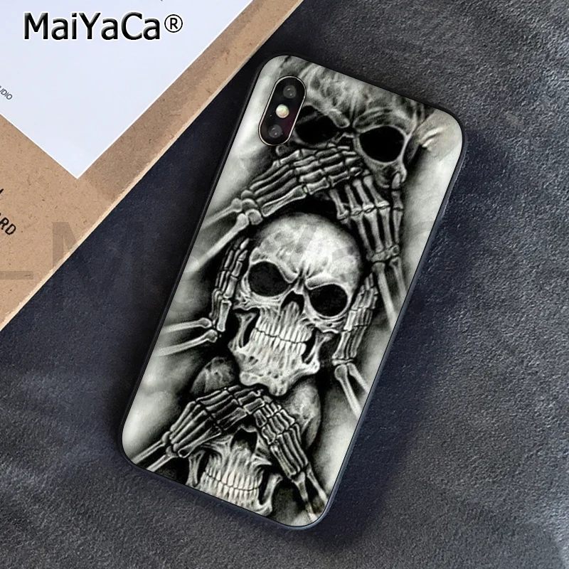 MaiYaCa чехол для телефона с цветами оленем черепом цветочным вороном лошадью бега