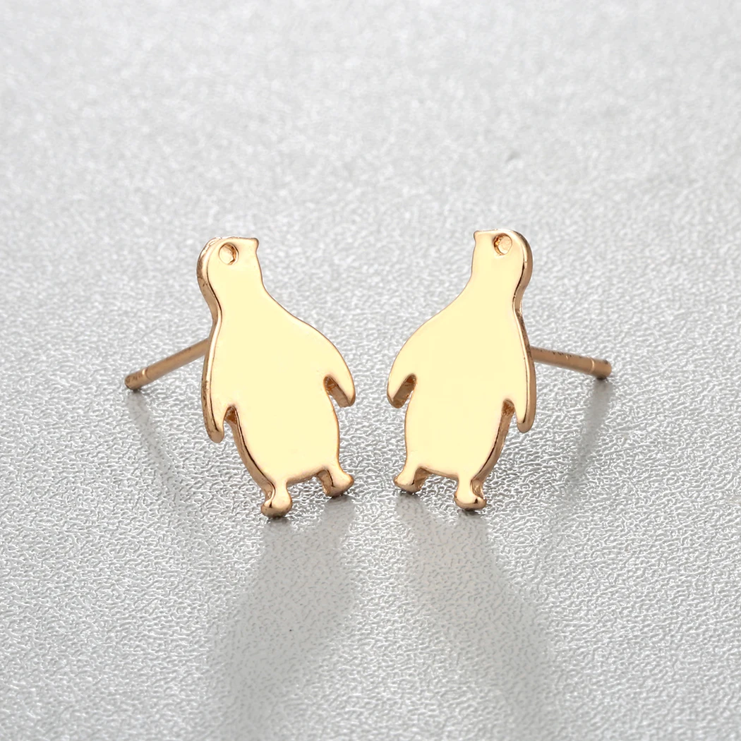 

Kinitial Love Cute Animal Penguin Stud Earrings for Women Girl Graduation Minimalism Earring Gift Jewelry