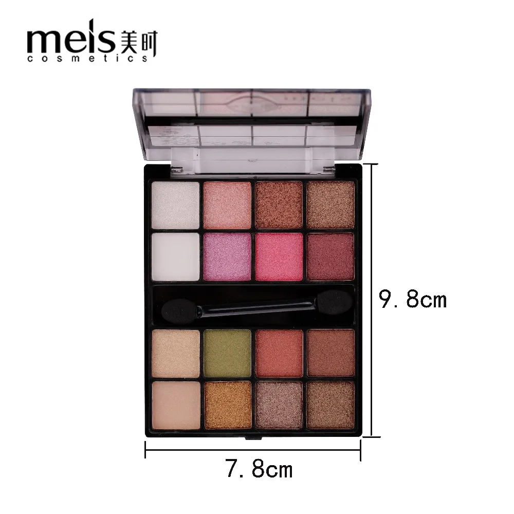MEIS 16 палитра цветов Тени для век с кистью Make Up Eye Shimmer Makeup стойкие блестки