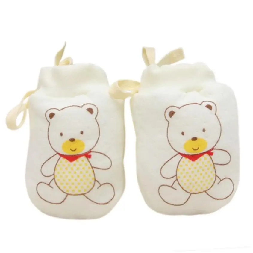 Baby Gloves Новые весенние хлопковые детские перчатки 3 месяца, неонатальные перчатки, милые детские варежки с защитой от царапин, мягкие детские перчатки с веревкой для новорожденных - Цвет: Baby Gloves