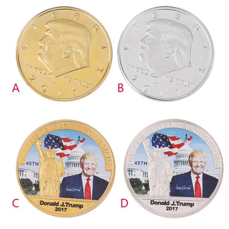Монета с изображением Трампа Позолоченные физические биткоины Casascius Бит монета