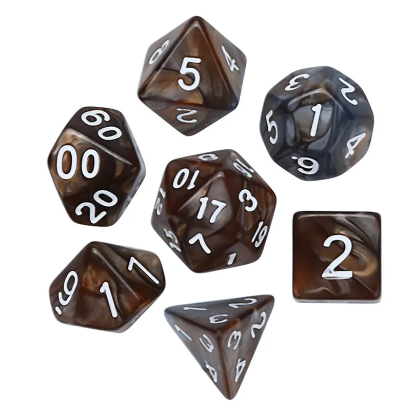 7 шт Цифровые игральные кости многогранные D4-D20 многогранные акриловые игральные кости для молодых людей вечерние#2N22