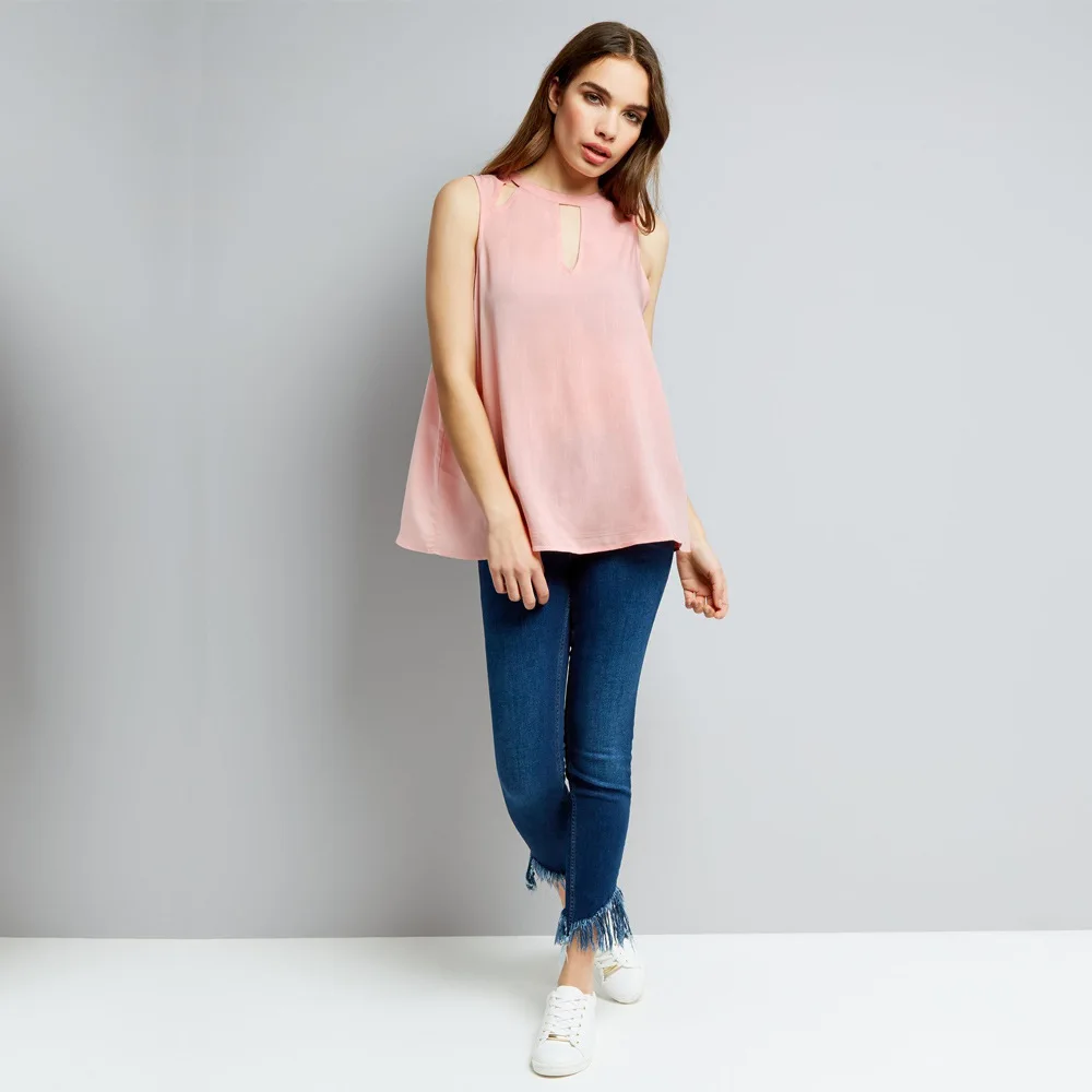 Blusas Mujer De Moda 2018 Лето Для женщин рубашка без рукавов шифоновый топ элегантные ретро