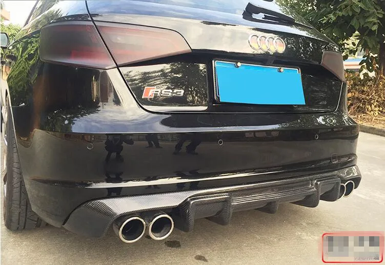 Jioyng углеродного волокна заднего бампера спойлер Диффузор Крышка для Audi A3 S3 RS3 S Line