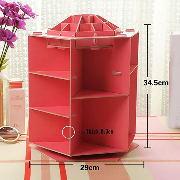 Wooden 360 Degrees Rotatable Jewelry Makeup Storage Box Organizer Make Up Cosmetic Case | Дом и сад