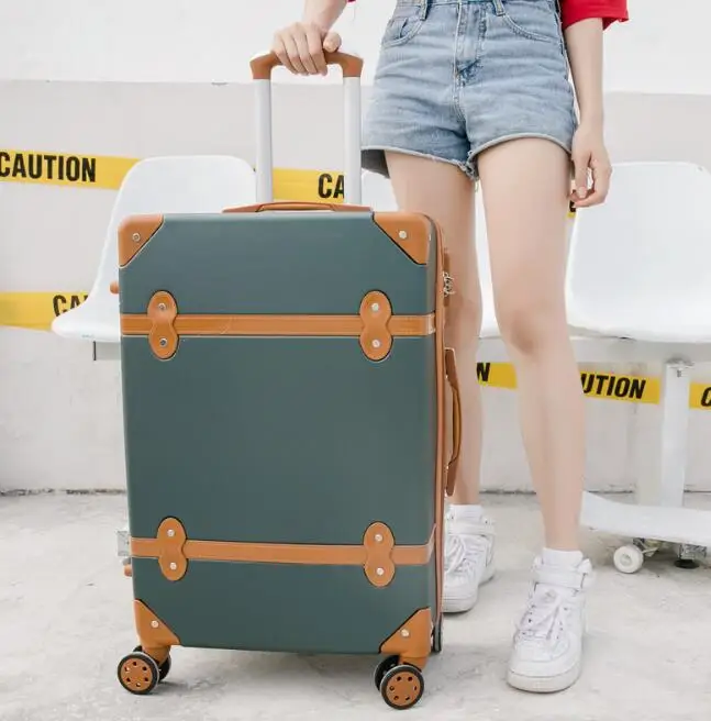 only luggage CARRYLOVE 2" 22" 2" 26" дюймовый Женский чемодан в стиле ретро набор Забавный Спиннер чемодан на колесиках из АБС-пластика с косметичкой - Цвет: only luggage