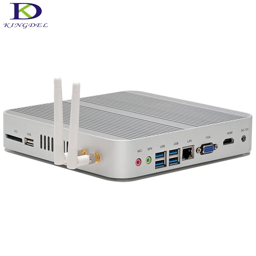 

Kingdel Fanless Mini PC,Desktop Computer,6th Gen Skylake Core i3-6100U,4096x2304,HTPC,HD 4K,4*USB3.0,VGA+HDMI,Wifi,Windows10 Pro