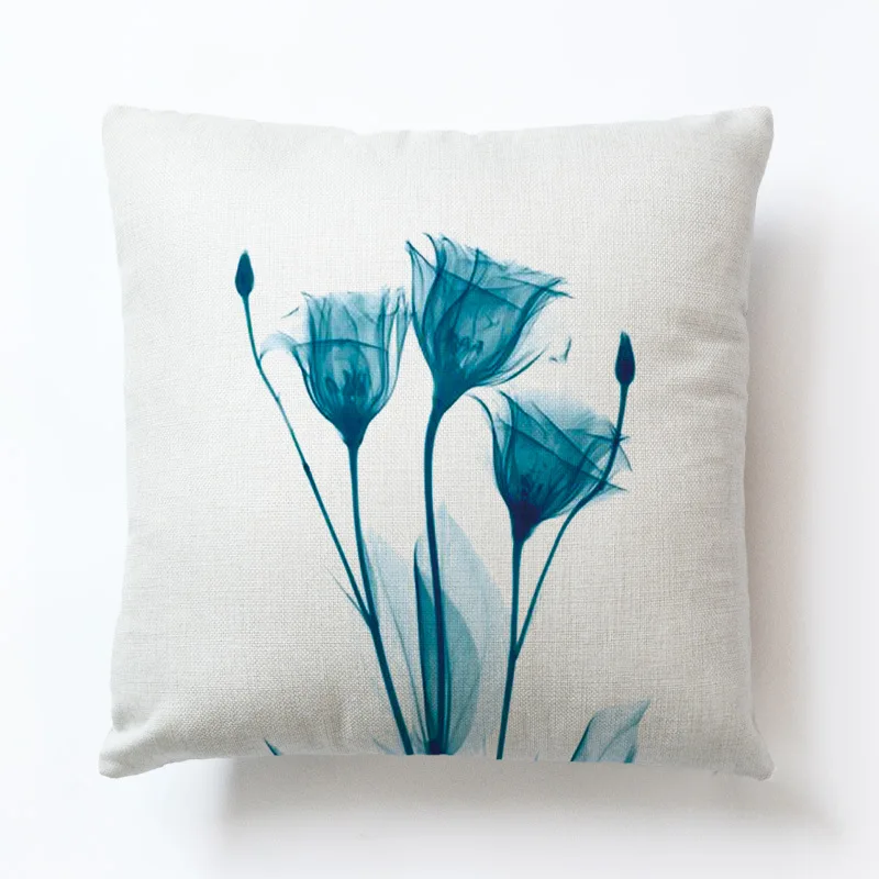 RUBYLOVE Ink Lotus Linen Decorative Square Cushion Cover Home Sofa Throw Pillow Covers Decor Case | Дом и сад