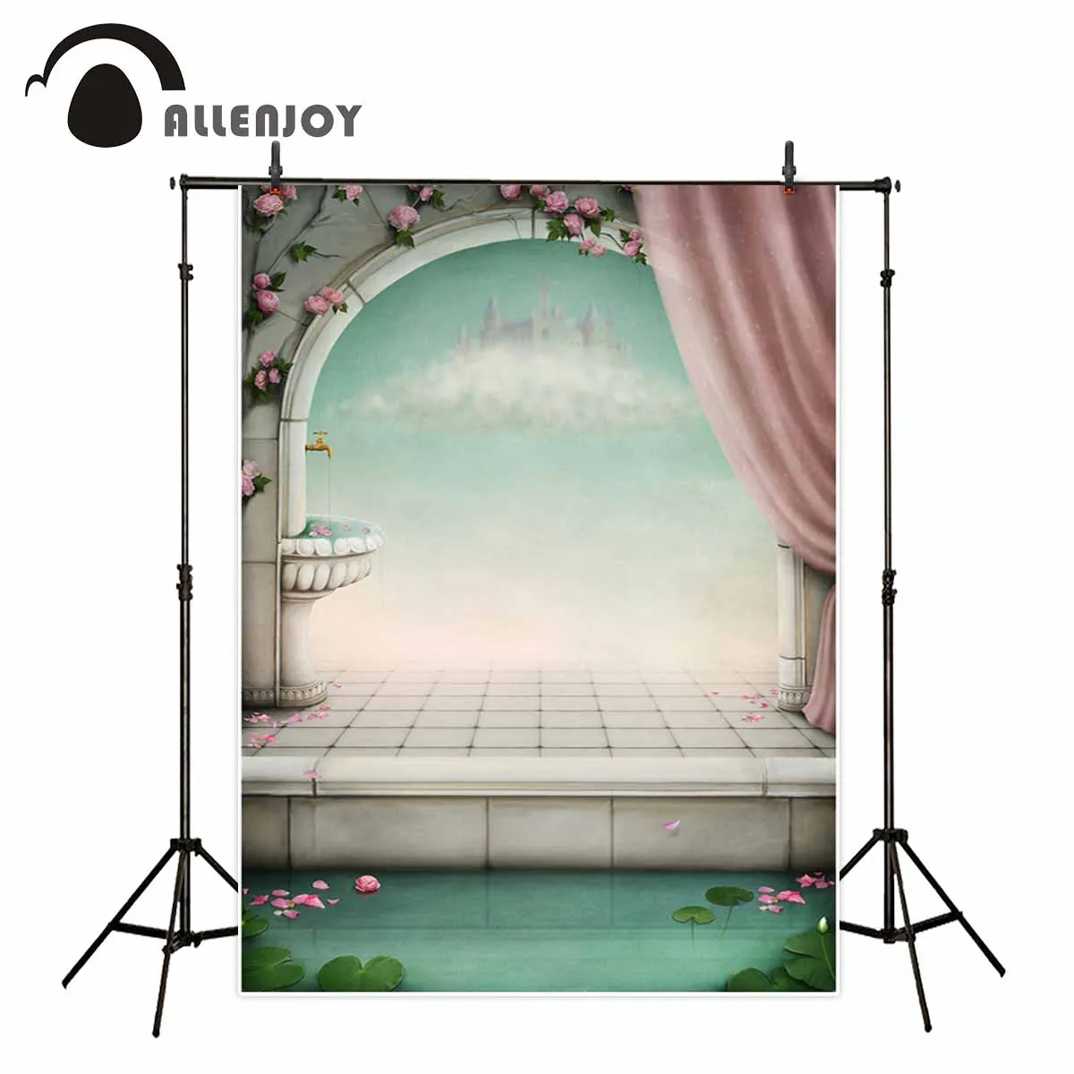 Allenjoy фоны для фотосъемки Сказочная страна чудес арки розовые занавески цветок