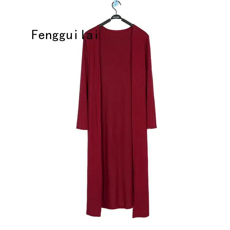 

2019 Fashion Women's Casual Long Modal Cotton Sweater Cardigan Soft Comfortable Strong Dangling Simple Solid Free Size Loose Thi