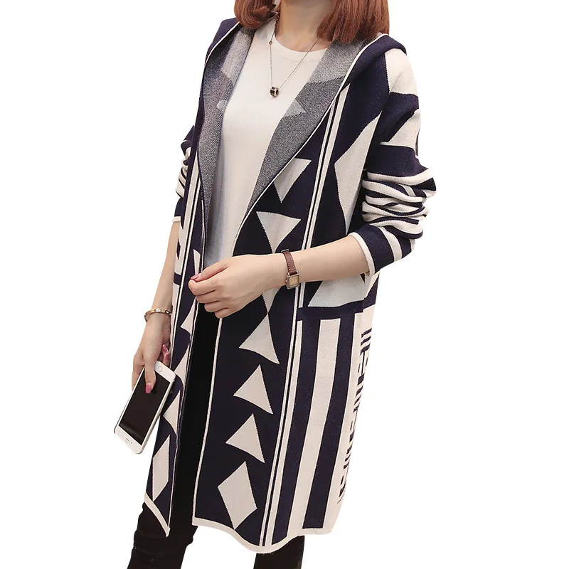 7760 (no. 4 in 1 room 5) to film a new geometry into color hooded long knitted cardigan 60 |