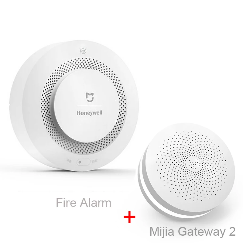 with gateway 2 Xiaomi Mijia Honeywell детектор пожарной сигнализации звуковой визуальный датчик дыма удаленное приложение Mihome умное управление - Цвет: with gateway 2
