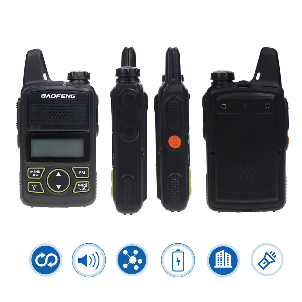 Baofeng BF-T1 двухстороннее радио мини портативное UHF 400-470MHz 20 каналов Ультра тонкое вождение для отеля, для Civil Walkie Talkie Ham Radio