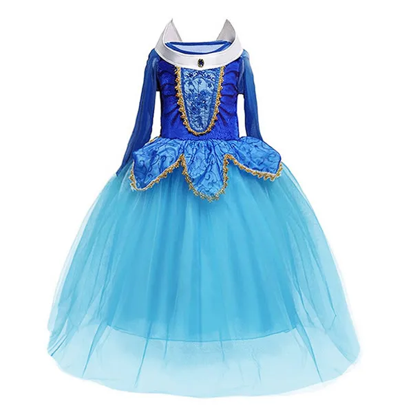 Aurora Dress 02 Спящая красавица Платье Для Девочек Принцесса Роза Детский костюм для косплея лес Аврора платья Детские Необычные Хэллоуин Вечерние наряды - Цвет: Aurora Dress 02