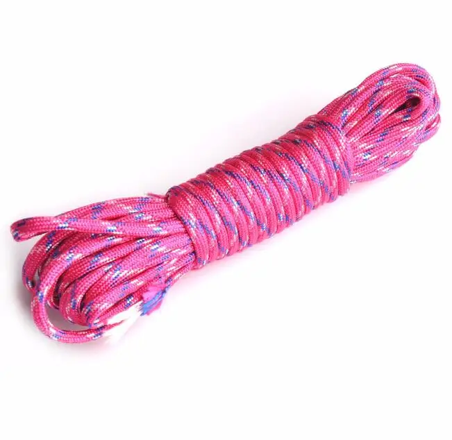 Rose red 25 футов/50 футов/100 футов 550 Паракорд парашютный шнур веревочка Mil Spec Тип III 7 стенд веревка для выживания на открытом воздухе скалолазание - Цвет: Rose red