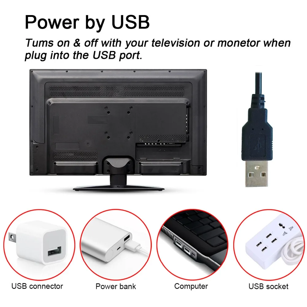 5050 USB красочные светодиодные полосы света водонепроницаемый с капля клей Marquee 2*50