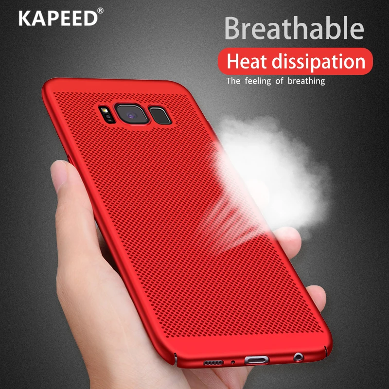 For Samsung Galaxy S8 S9 Plus S7 Edge Ultra-thin Hollow Heat Dissipation Hard PC Phone Case Note 8 9 Cover Funda |