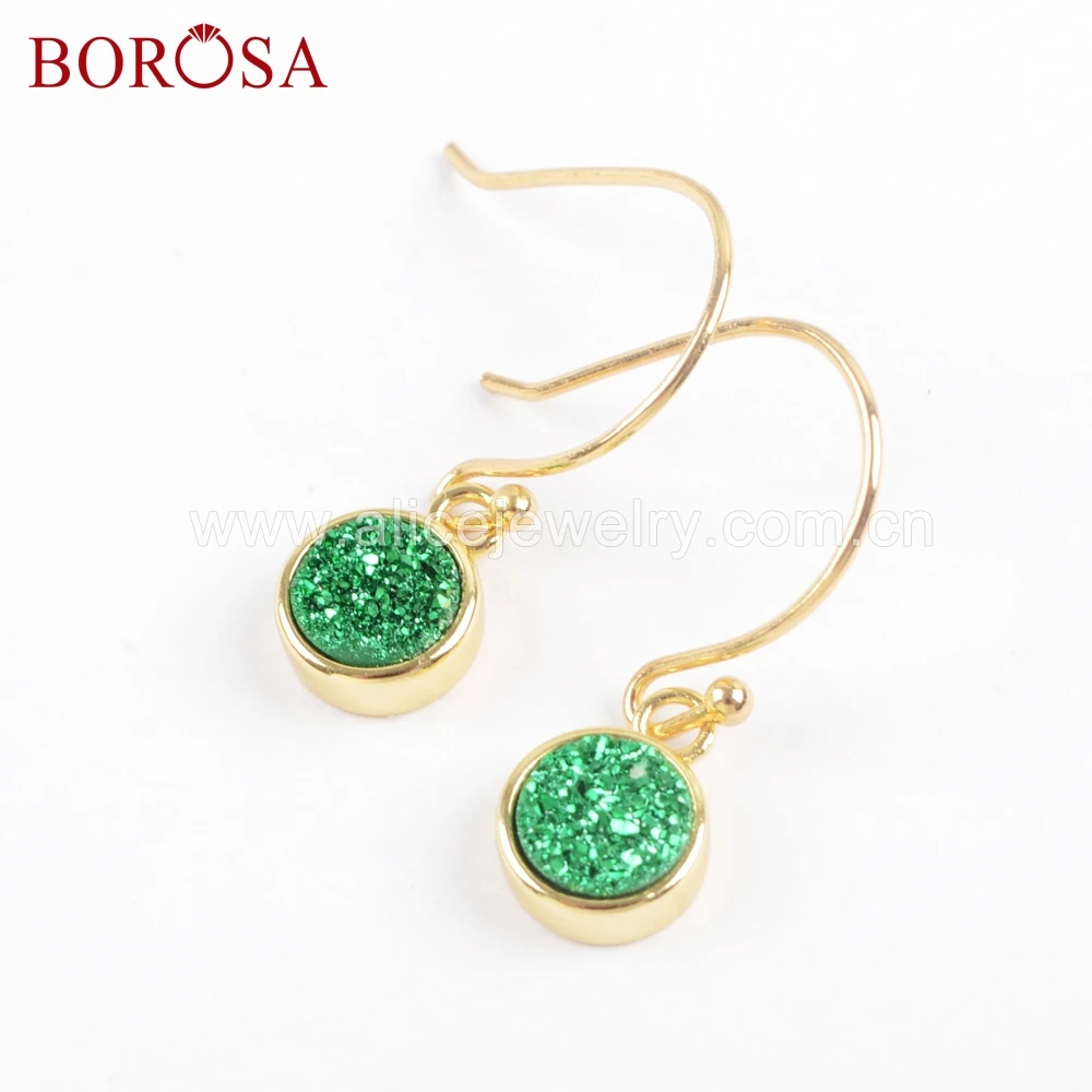 Круглые серьги BOROSA 5 пар с натуральным агатом | Украшения и аксессуары