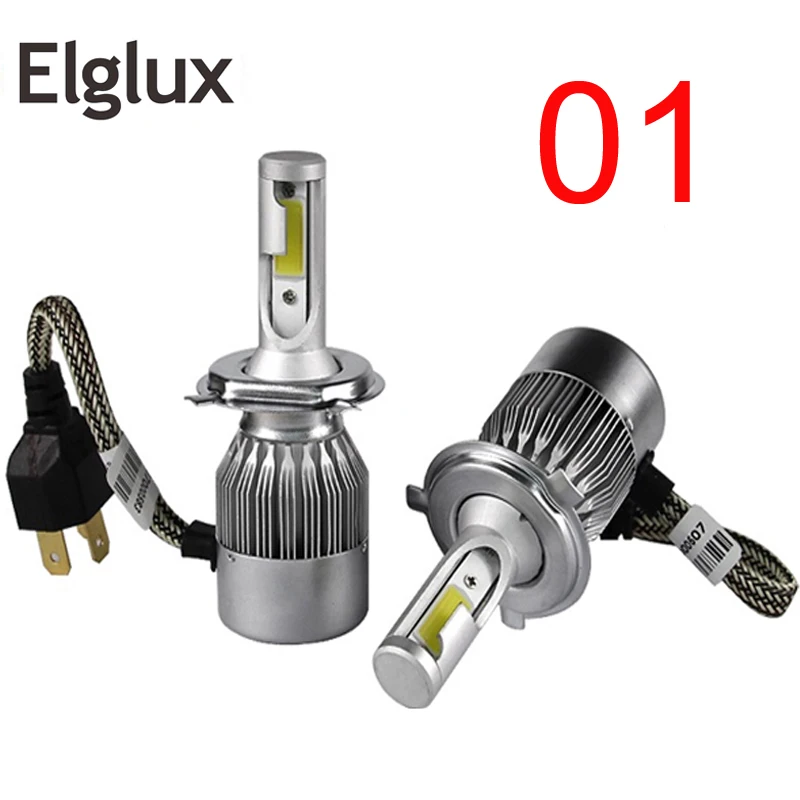 Elglux All In One 2 Шт Автомобильные фары лампы светодиодный H4 H7 9003 HB2 H11 H1 H3 H8 H9 880 9005 9006 H13