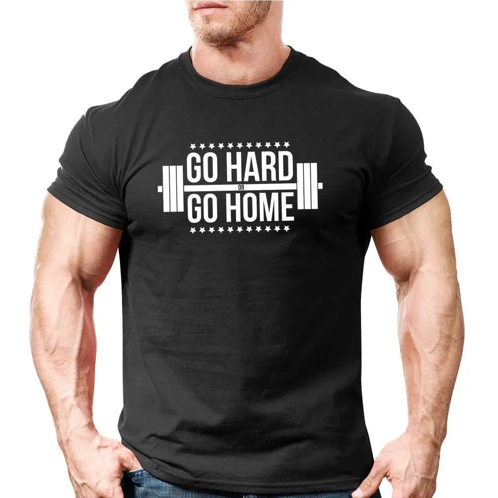 Качественная Хлопковая мужская футболка с принтом Go Hard or Go Home | Великобритания Бодибилдинг | Gyme тренировка тренажер мотивация обидные футболки