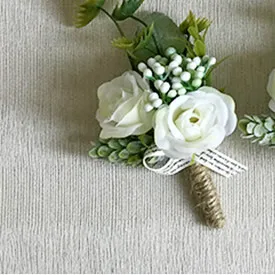 1 piece corsage YO CHO свадебные, для жениха пуговица лацкан булавка цветок бутоньерка Невеста браслет Пром события аксессуары вечерние наручные корсаж белый - Цвет: 1 piece corsage