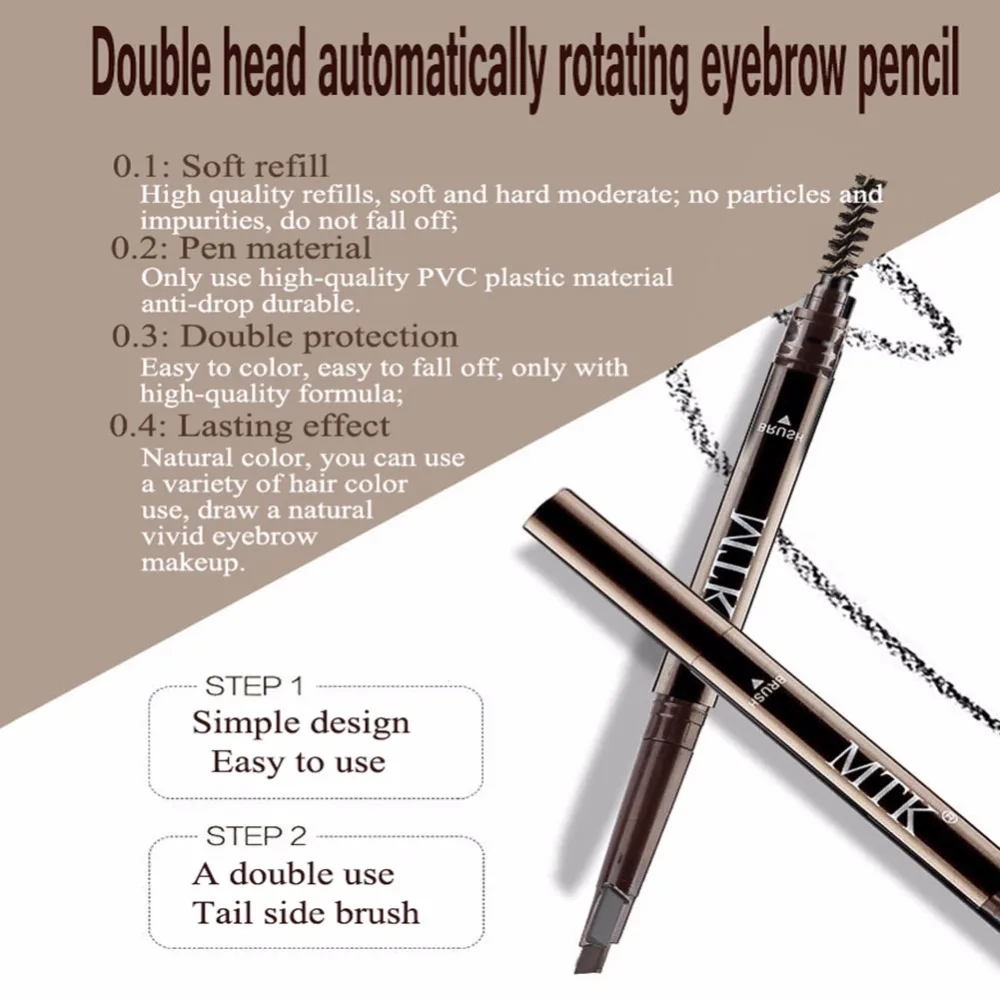 Карандаш для бровей водостойкий черный и коричневый макияж тени бровей|eyebrow