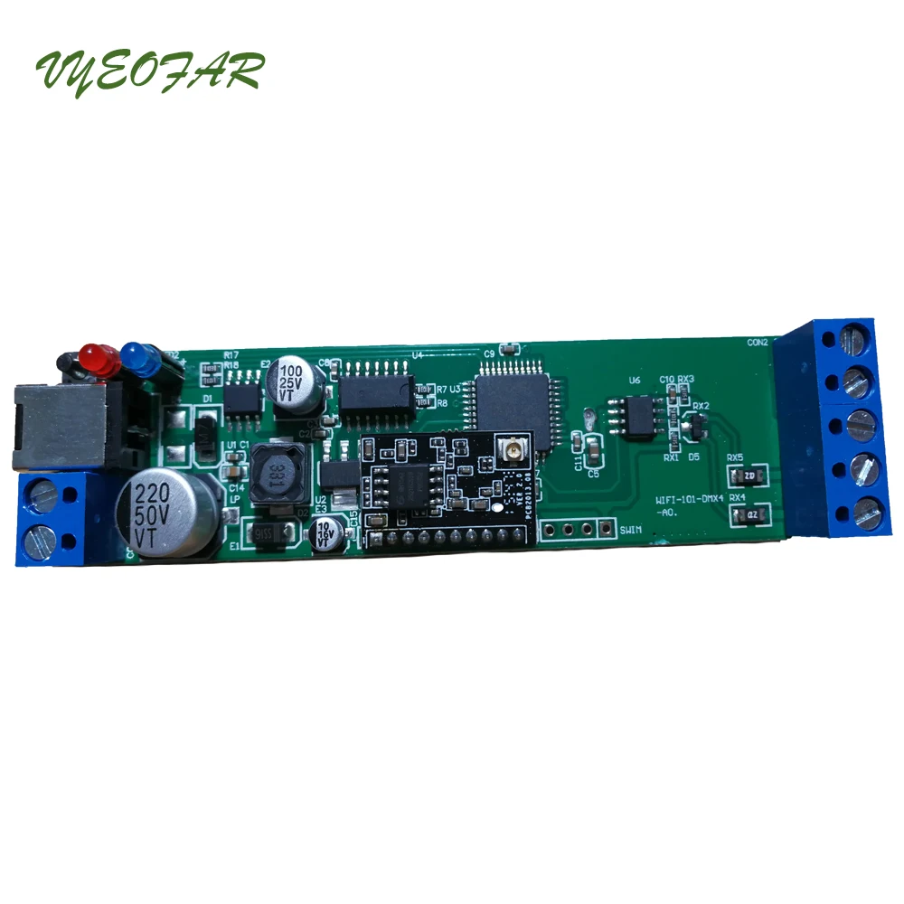 Светодиодный WiFi в DMX512 конвертер контроллер; DC12-24V вход; DMX512 выходной сигнал светодиодный RGB контроллер полосы Wifi-101-DMX4