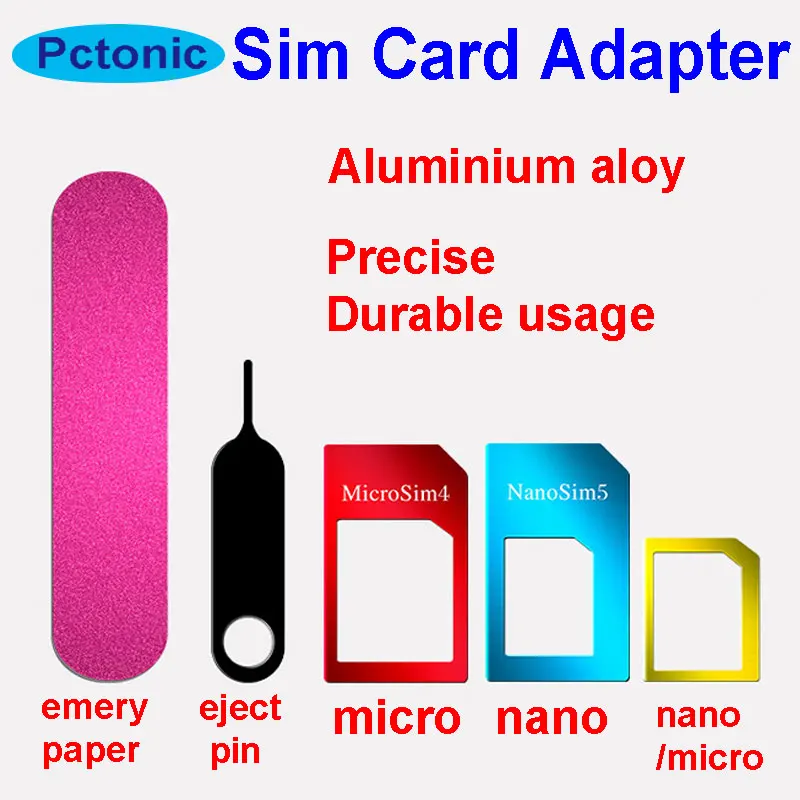 Pctonметаллический адаптер для Nano Sim карты стандартный micro sim режущий рукав с иглой