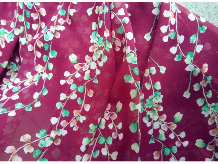

JaneYU High Quality Chiffon Red Bottom Vines, Printed Fabrics, Dress, Sunwear, Spring And Summer Clothing, Curtain Fabrics.