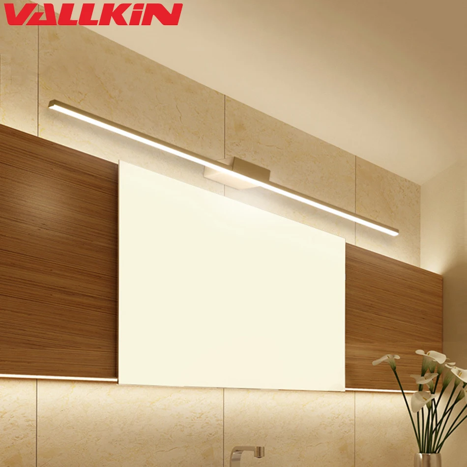 Современный простой зеркальный светильник для ванной светодиодный настенный