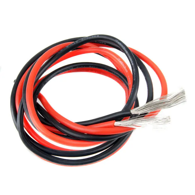 1 метр красный или черный цвет кремниевый провод 6 AWG 6# 6AWG 8AWG гибкий силиконовый провод высокая температура луженая медь кабель