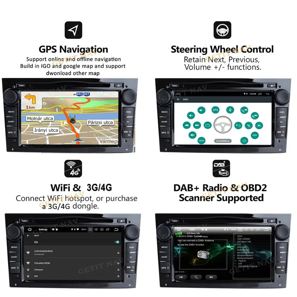 Автомагнитола 2 DIN на Android 10 для opel Vauxhall Astra H G J Vectra Antara Zafira Corsa Vivaro Meriva Veda DVD плеер