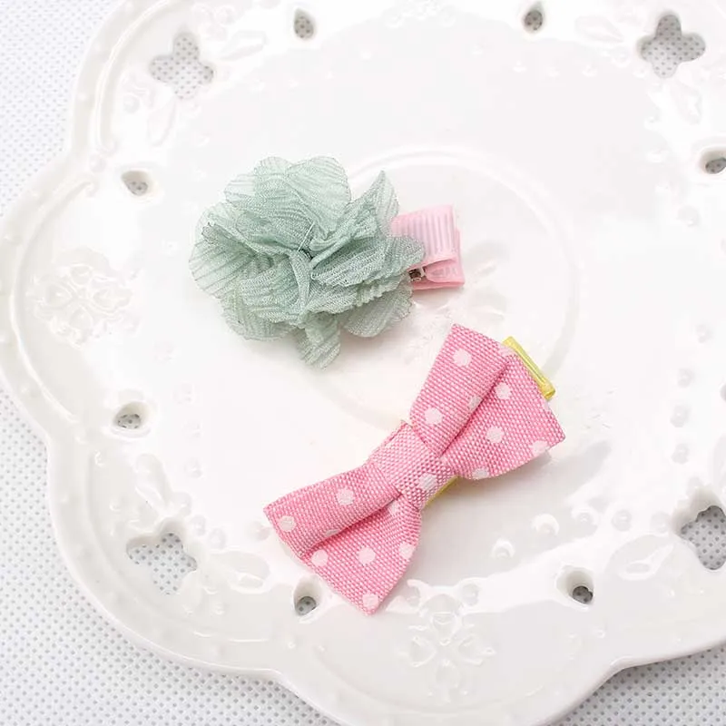 M MISM/2 шт. милые шпильки заколка для волос в горошек с бантом девочек детские