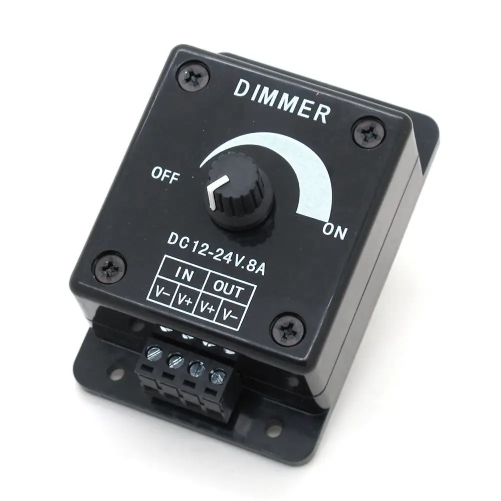 SHGO черный светодиодный диммер DC 12V 24V 8A Регулируемый Яркость лампы накаливания