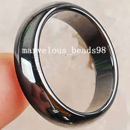 Бесплатная доставка модные украшения черное магнитное гематитовое кольцо 10