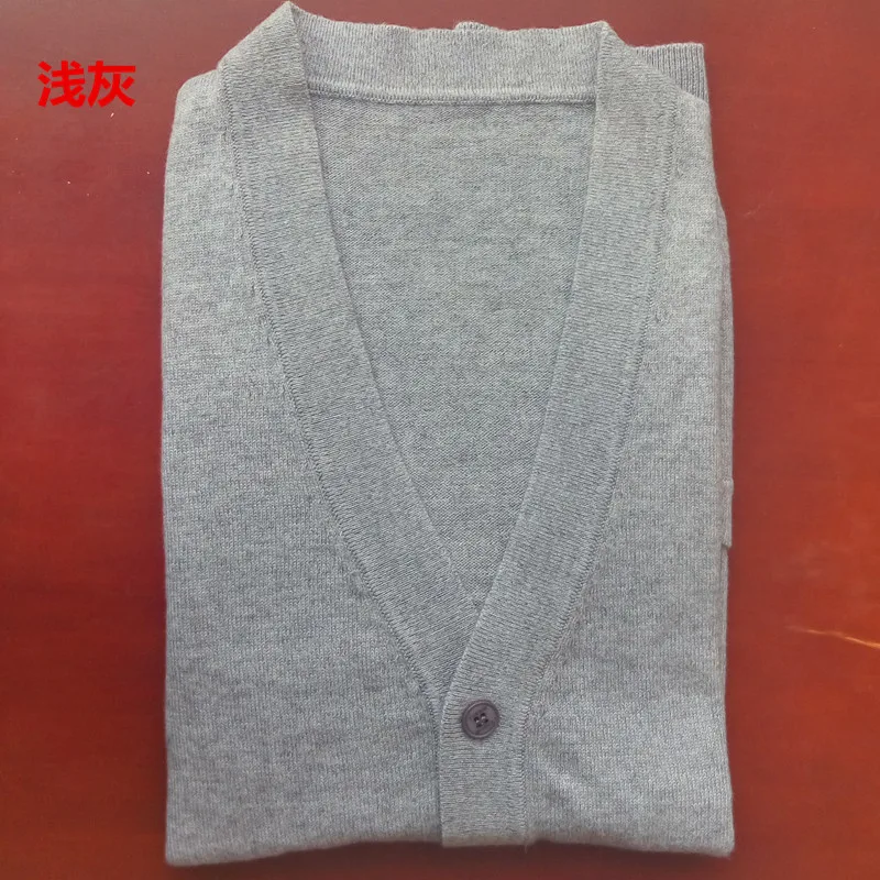 Мужской кашемировый шерстяной кардиган свитер для людей среднего возраста