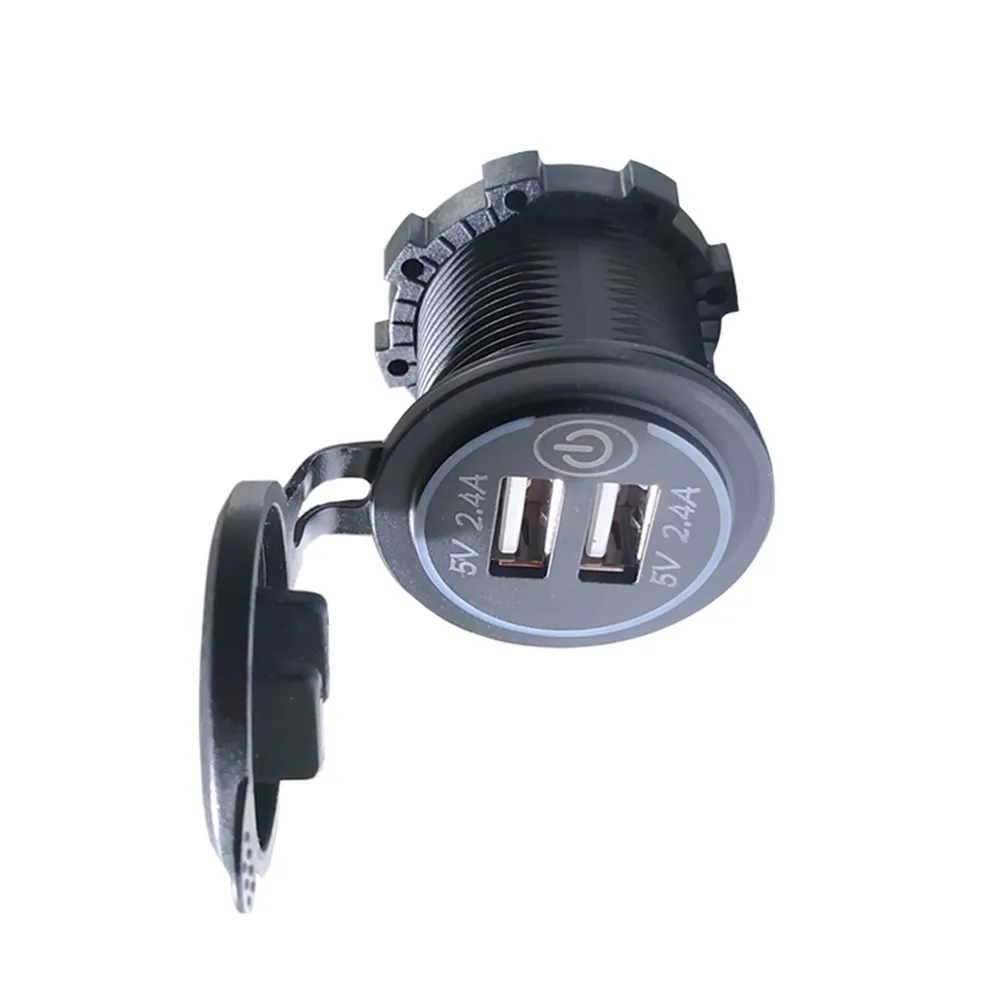 5 V/2.4A двойное USB зарядное устройство для мотоцикла розетка Автомобильный адаптер