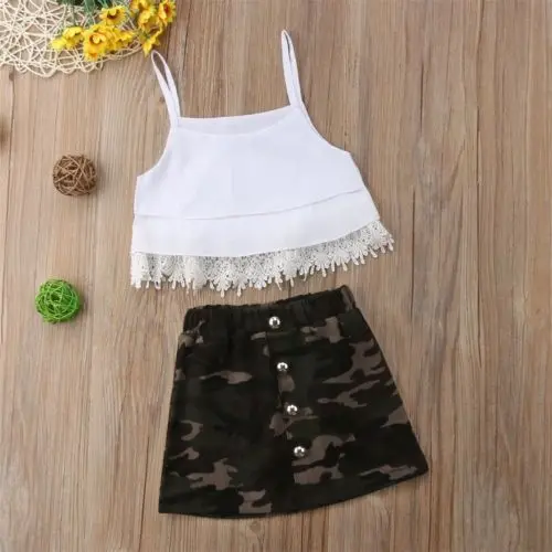 Комплект одежды из 2 предметов для маленьких девочек футболка на бретелях +