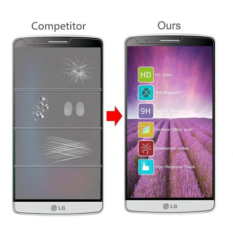 Ультратонкое прозрачное закаленное стекло для LG G2 G3 G4 G5 G6 Leon C40 Magna G4C Spirit Xpower X220DS K8