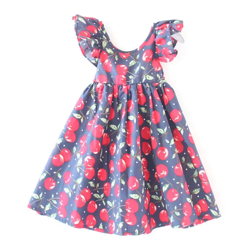 ShiJ Baby Girls Dress Summer Kids Outfits Cherry Sundress | Детская одежда и обувь