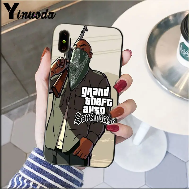 Yinuoda rockstar gta 5 Grand Theft мягкий силиконовый чехол из ТПУ для телефона iPhone 8 7 6 6S Plus 5S SE XR X