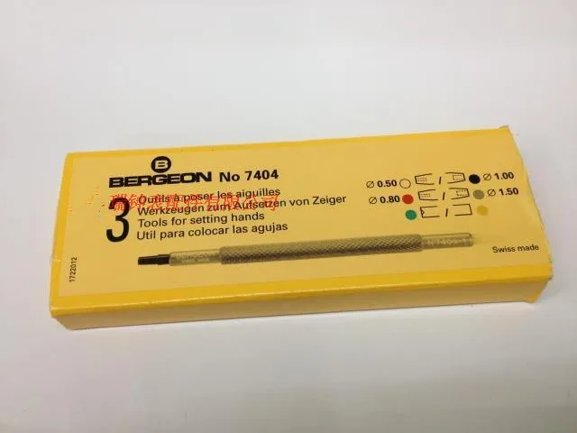 Bergeon 7404 комплект из 3 предметов, часы, ручные прессеры, толкатель, Набор насадок, часовые аппараты, ремонт 5 размеров, инструмент отличного качества