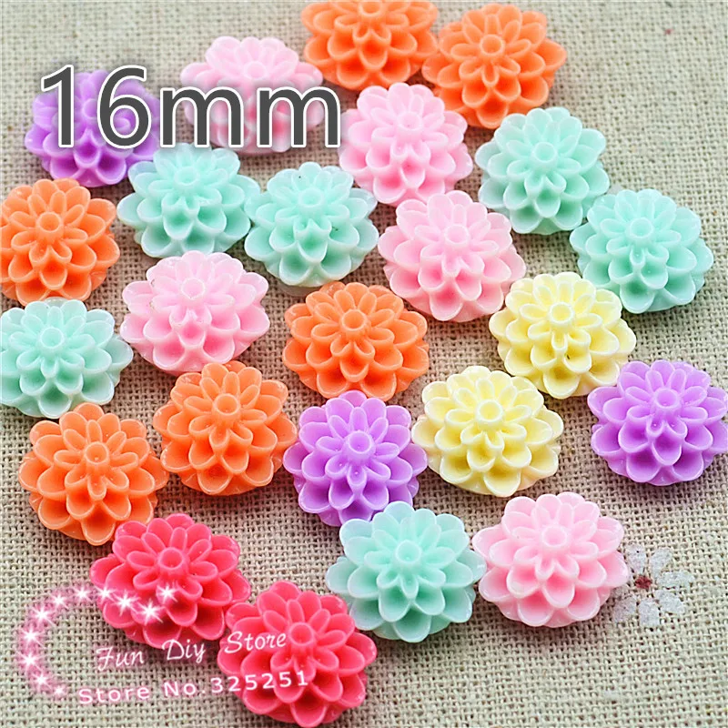 Полимерный цветок с плоской задней поверхностью смешанных цветов для украшения