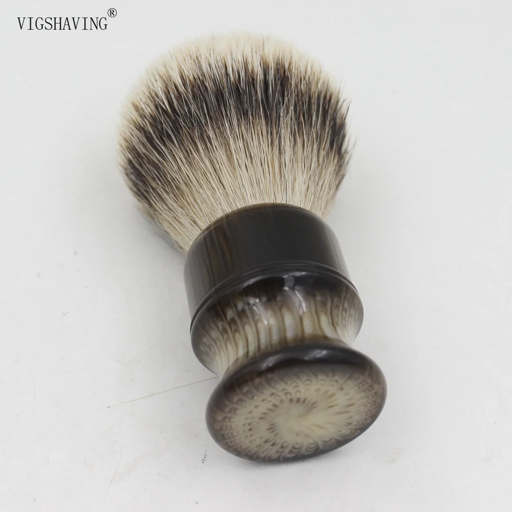 VIGSHAVING искусственная Роговая Смола Ручка Silvertip барсук волос щетка для бритья