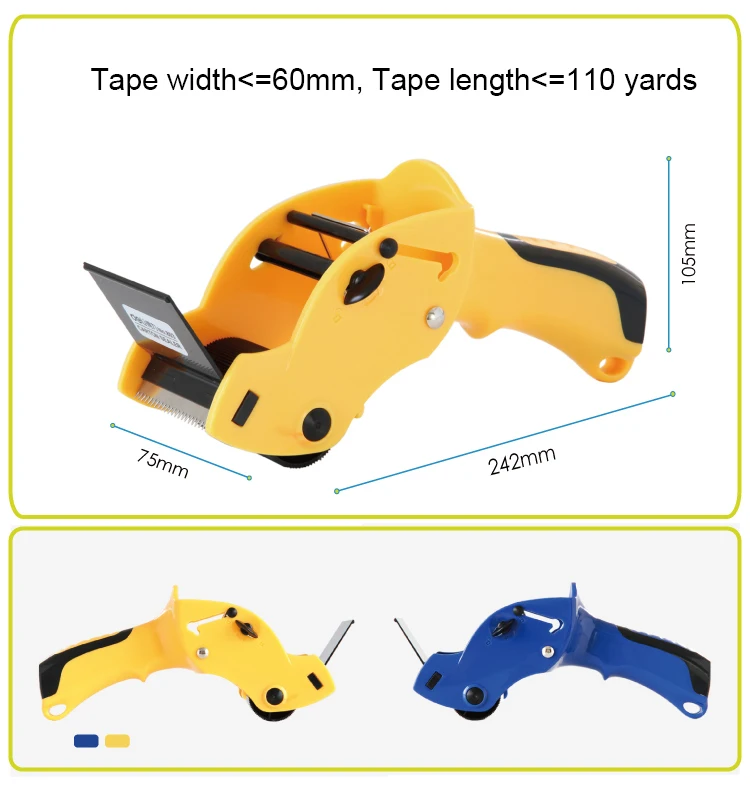 1 шт./лот пластиковый Портативный прочный 60 мм диспенсер для ленты и резак школы