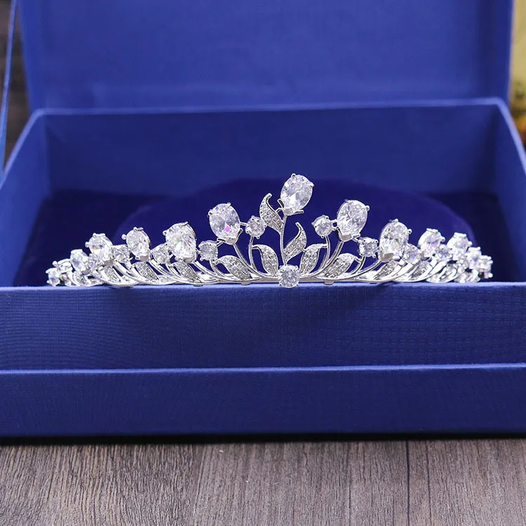 SLBRIDAL Gorgeous Wedding Cubic Zircon Tiara Bridal CZ Crown Queen Princess Pageant Party Headpiece Bridesmaids Hair Accessories | Украшения